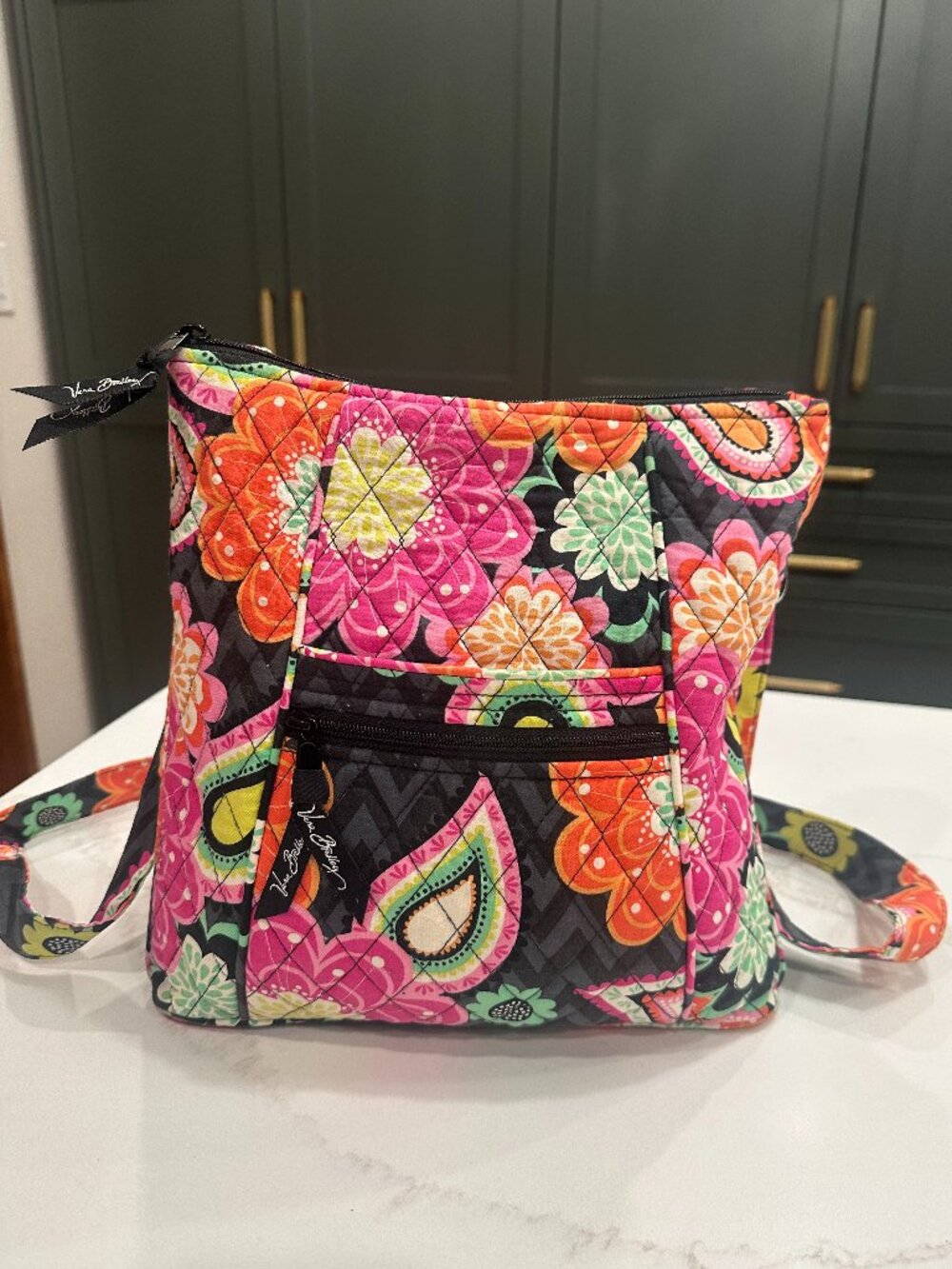 Vera Bradley Crossbody Hipster Bag Ziggy Zinnia Floral Quilted
